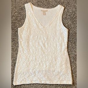 Ladies shiny white sleeveless top from Banana Republic - Size M